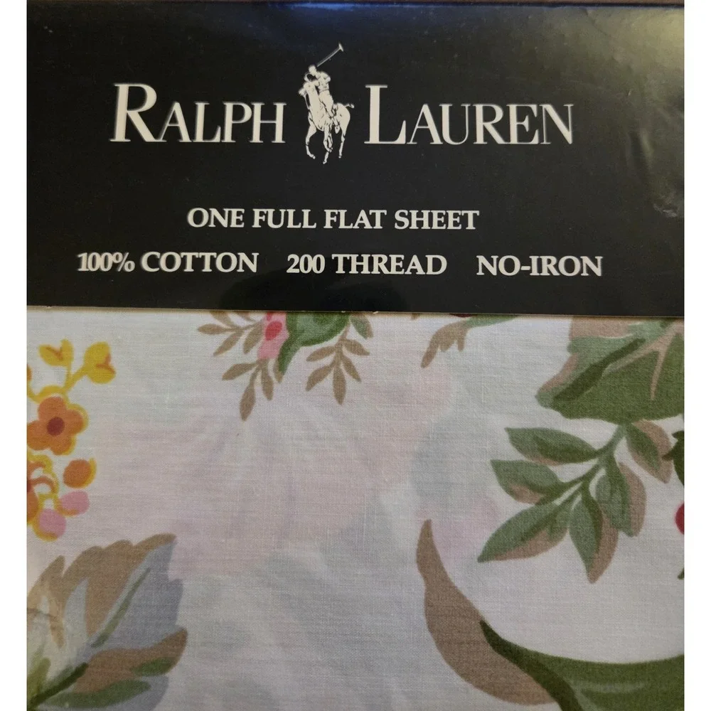 NWT Ralph Lauren‎ Melissa White 100% Cotton Full Flat Sheet - Discontinued
